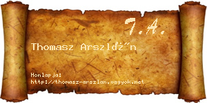 Thomasz Arszlán névjegykártya